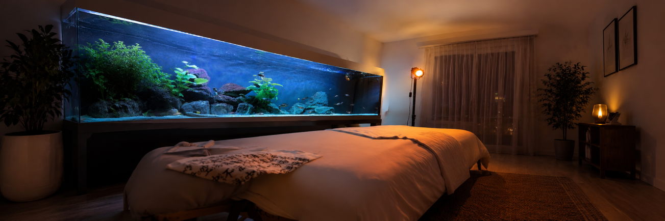 Aquarium und Liege